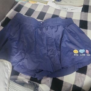 Blue Athletic Lscrosse Shorts with Graphic